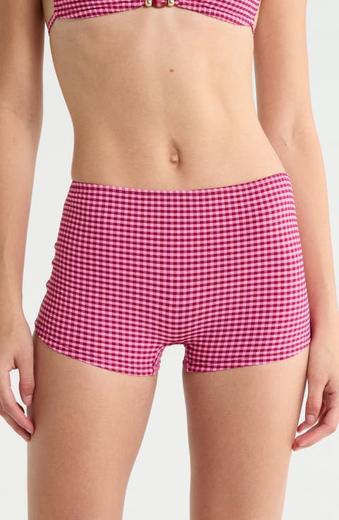 Full Coverage Gingham Swim Boyshorts