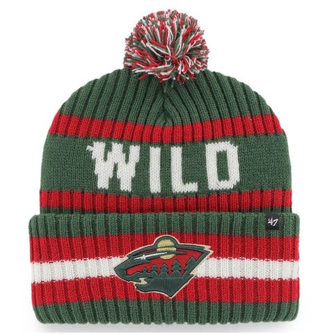 Men's '47 Green Minnesota Wild Bering Cuffed Knit Hat with Pom