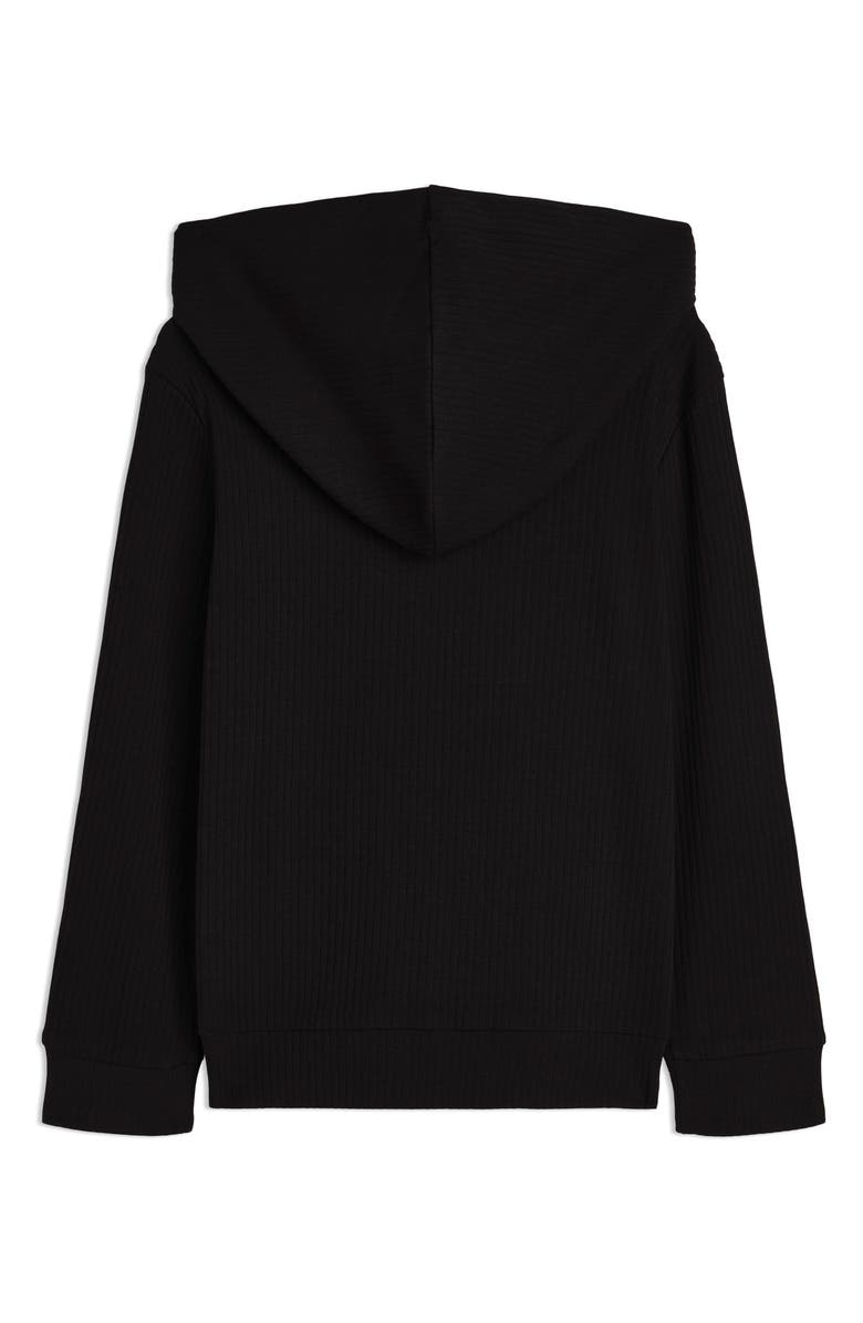 PUMA Kids' Bow Society Ribbed Stretch Cotton Hoodie, Alternate, color, Puma Black