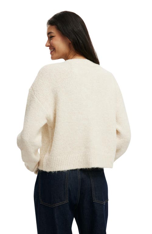 Cotton On Lofty Luxe Crew Cardigan In Neutral