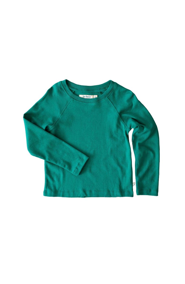 Jackalo Kids’ River Organic Cotton Long Sleeve T-Shirt, Main, color, Hunter Green