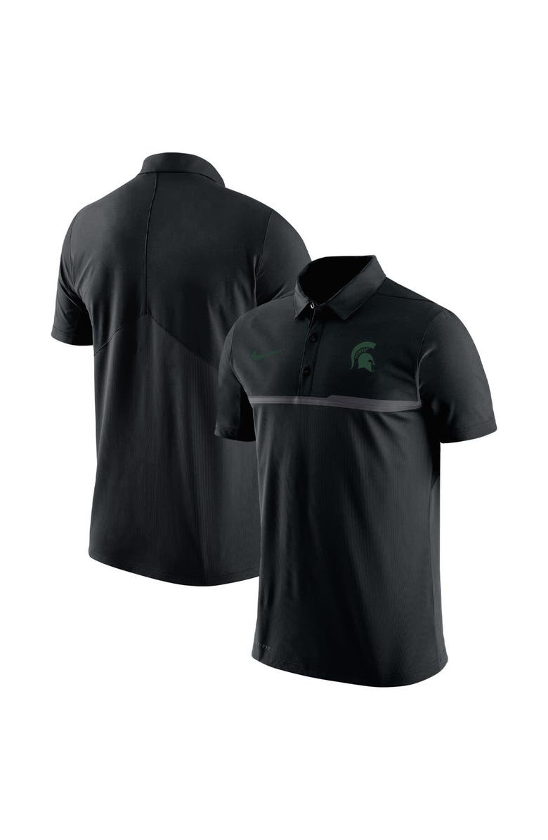 Nike Men's Nike Black Michigan State Spartans Coaches Performance Polo, Alternate, color, 