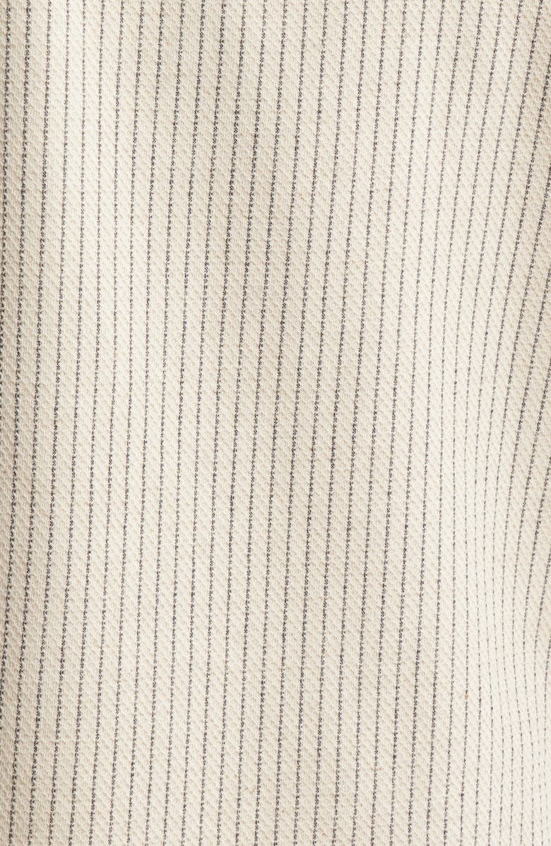 Percival Sorrento Pinstripe Cotton & Linen Button-Up Overshirt, Alternate, color, Ecru