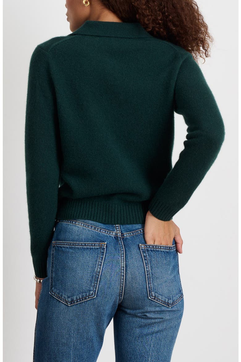 Alice Cashmere Polo Sweater, Alternate, color, CYPRESS GREEN