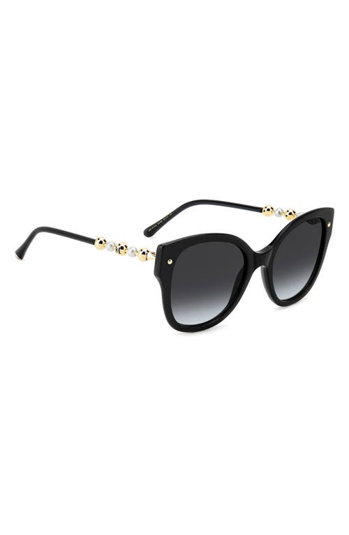 Carolina Herrera 55mm Gradient Butterfly Sunglasses In Black/dark Grey Sf