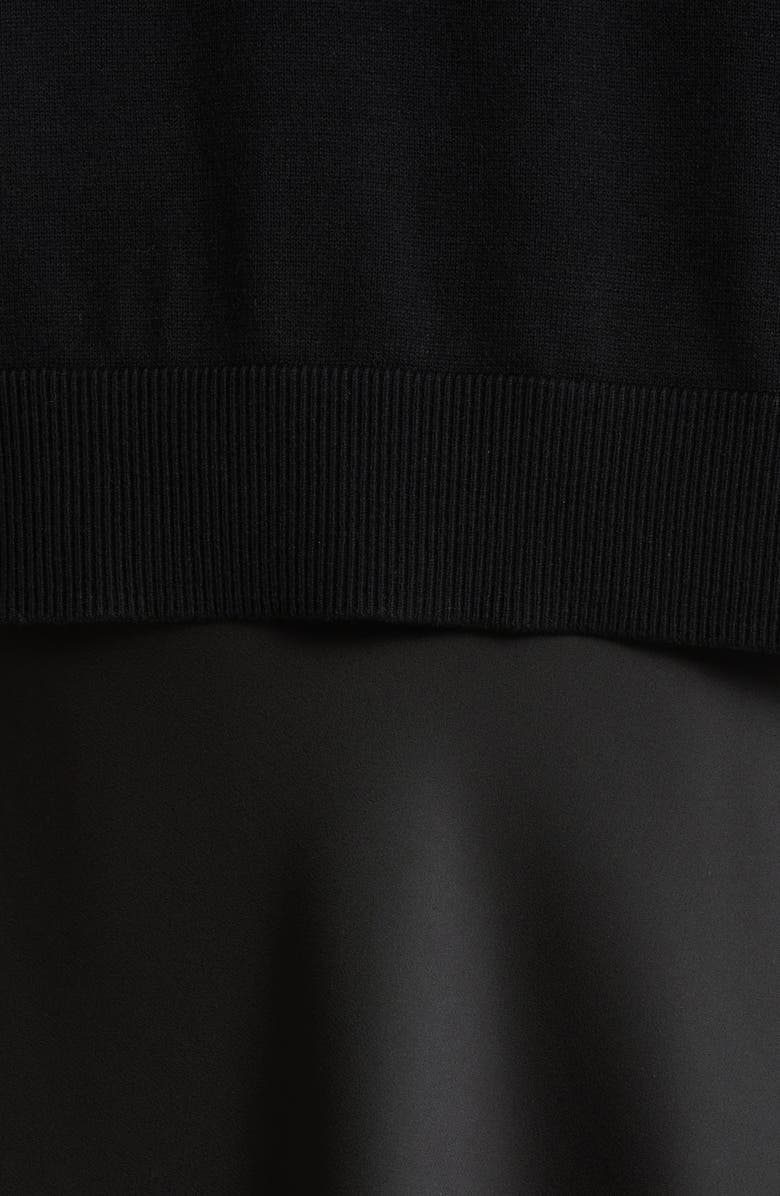 CeCe Dolman Sleeve Mixed Media Maxi Dress, Alternate, color, Rich Black