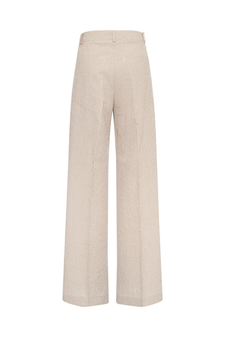 Wide Leg Vichy Trousers, Main, color, Sand
