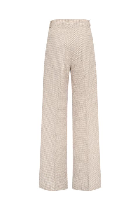 Wide Leg Vichy Trousers