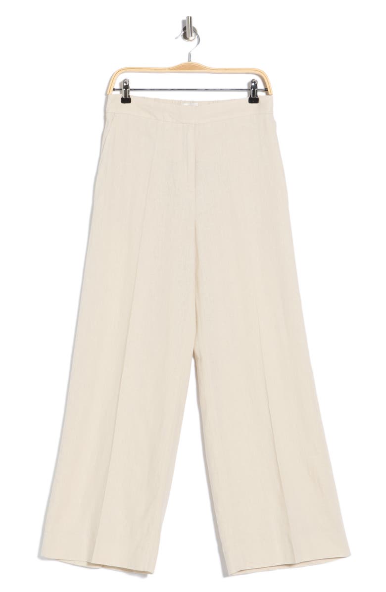 NORDSTROM RACK Wide Leg Linen Blend Pants, Main, color, Beige Oatmeal