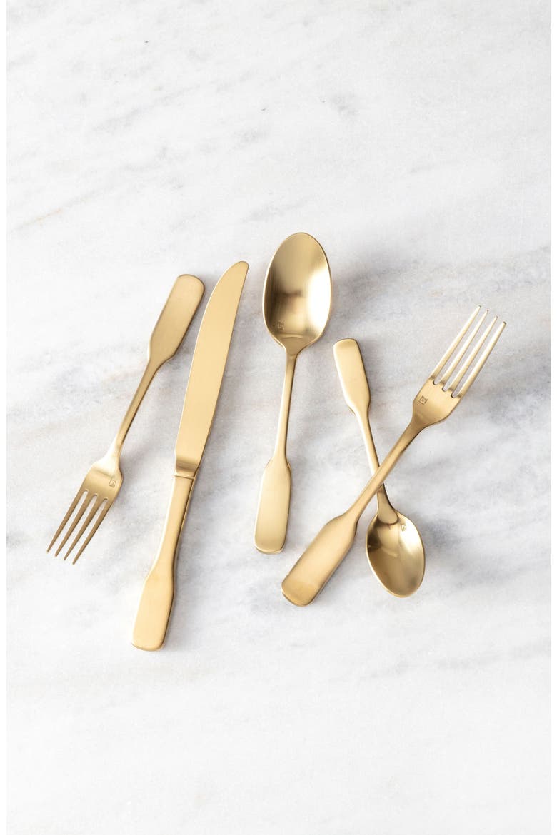 Ashton Brushed 20-Piece Flatware Set, Alternate, color, GOLD