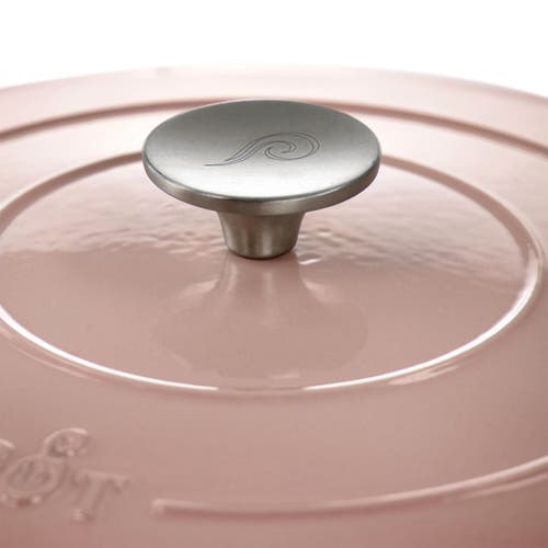 Crock-pot Artisan 5 Quart Round Enameled Cast Iron Braiser Pan With Self Basting Lid In Blush Pink In Pink
