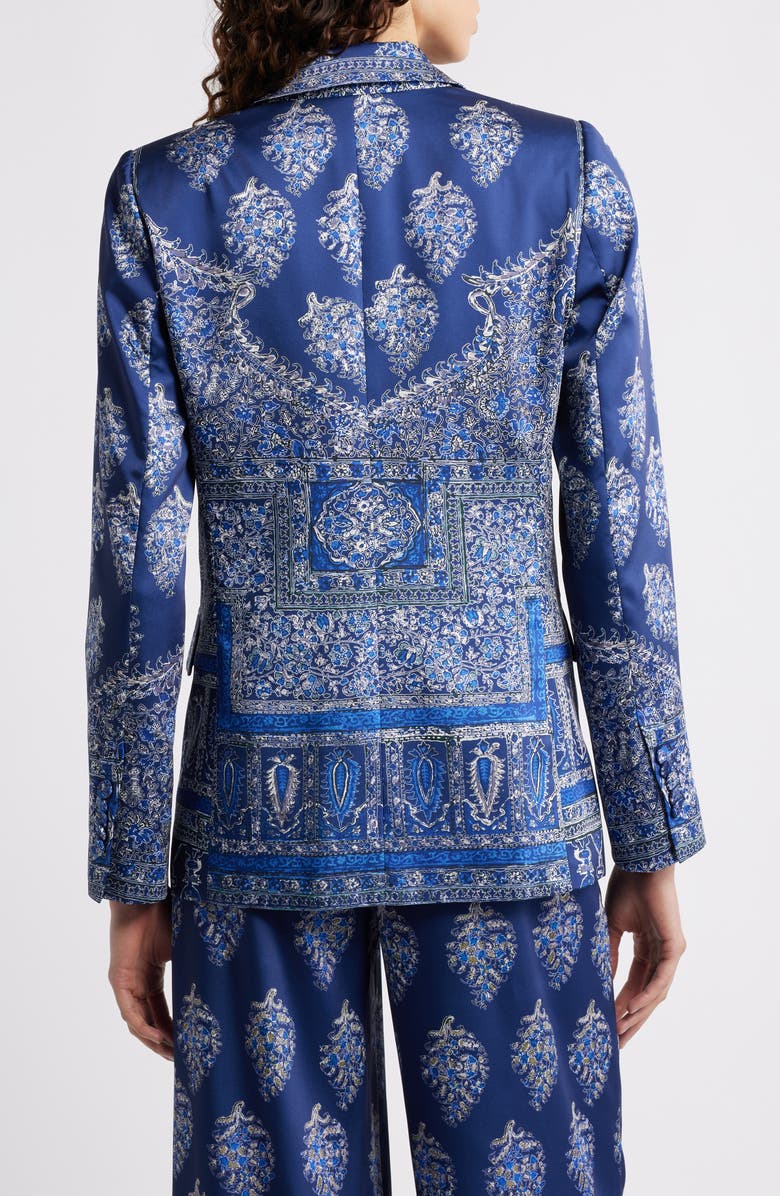 KOBI HALPERIN Maeve Mixed Paisley Print Satin Jacket, Alternate, color, Indigo Multi