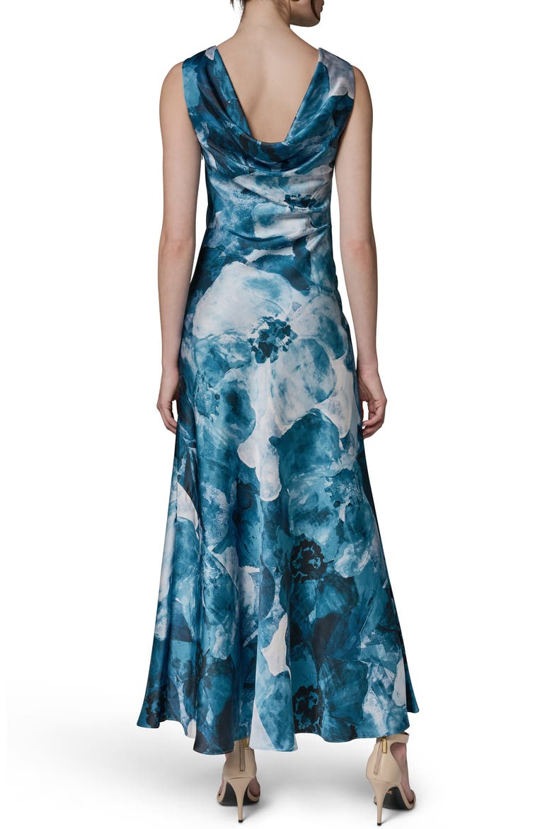 Abstract Floral Cowl Back Gown, Alternate, color, NIGHTFLL MULTI