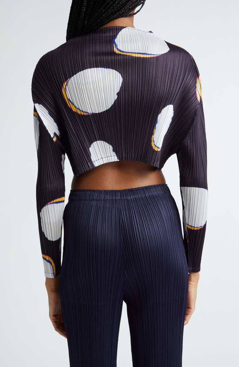 Pleats Please Issey Miyake Bean Dots Pleated Crop Top, Alternate, color, 