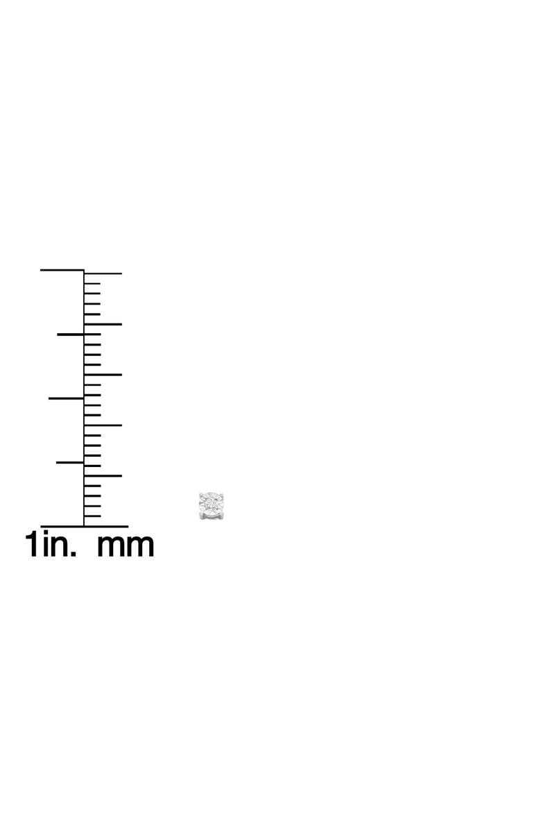 Haus of Brilliance Silver 1/10 Cttw Round Brilliant-Cut Diamond Miracle-Set Stud Earrings, Alternate, color, White