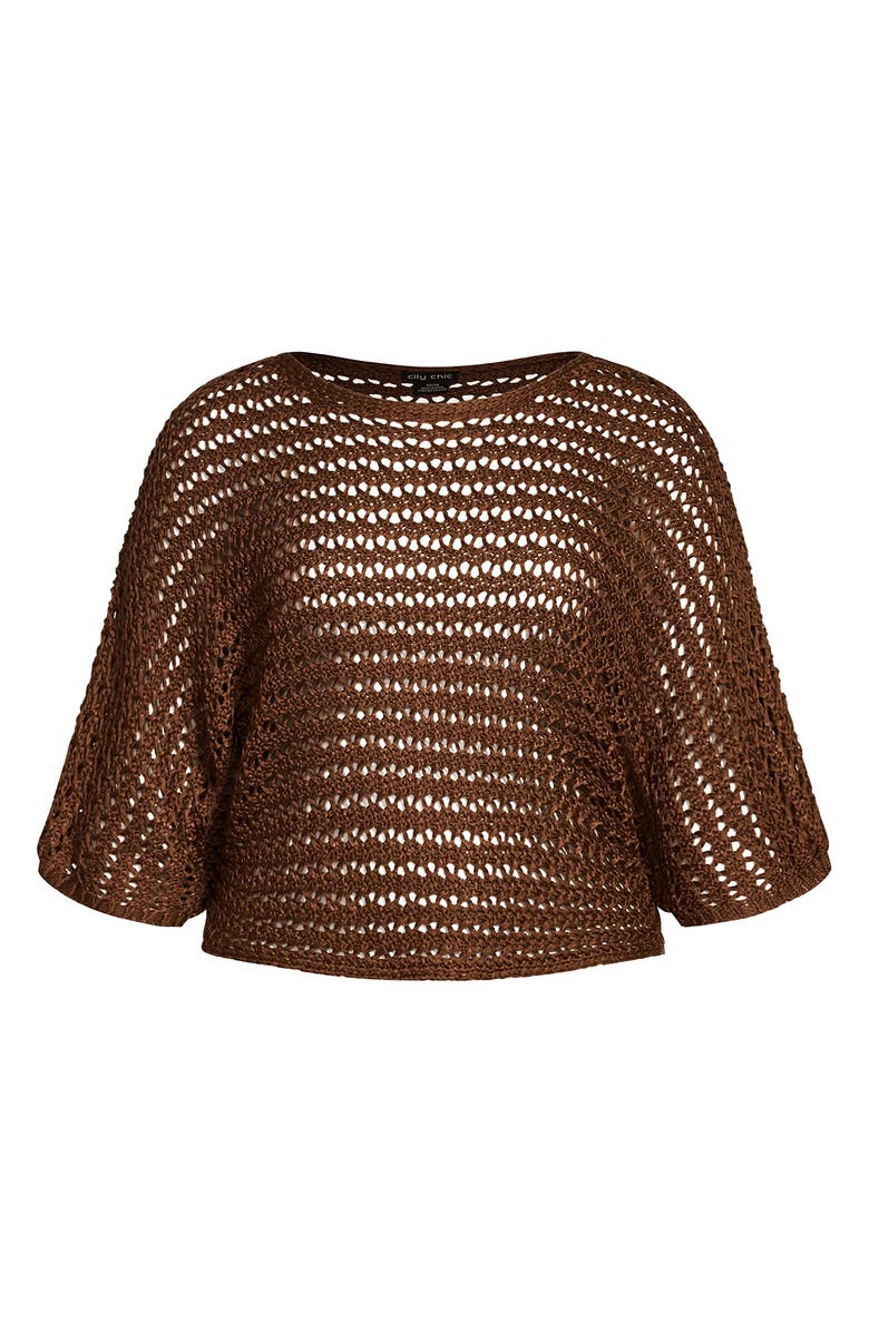 City Chic Cool Crochet Sweater, Alternate, color, 