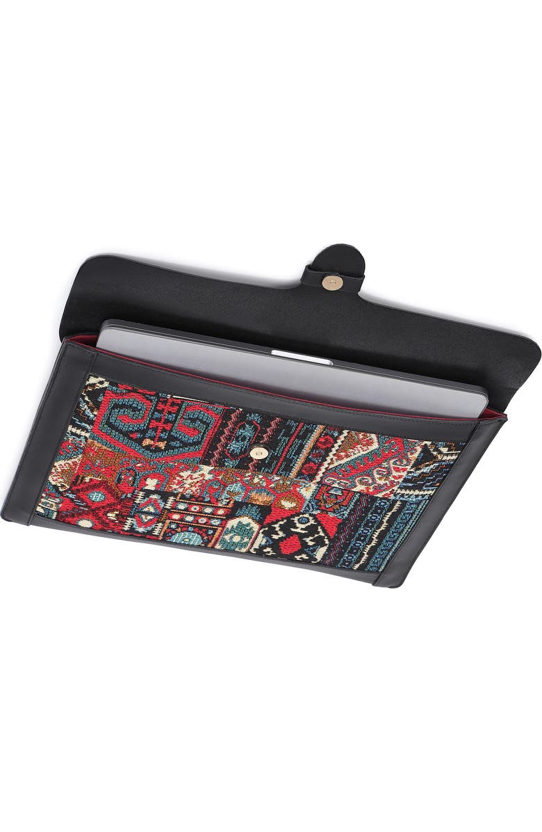 OLD TREND Myrtle Genuine Leather Laptop Sleeve, Alternate, color, Black