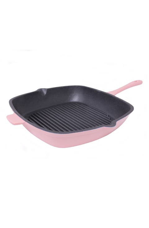 Pink Neo Cast Iron 11" Square Grill Pan