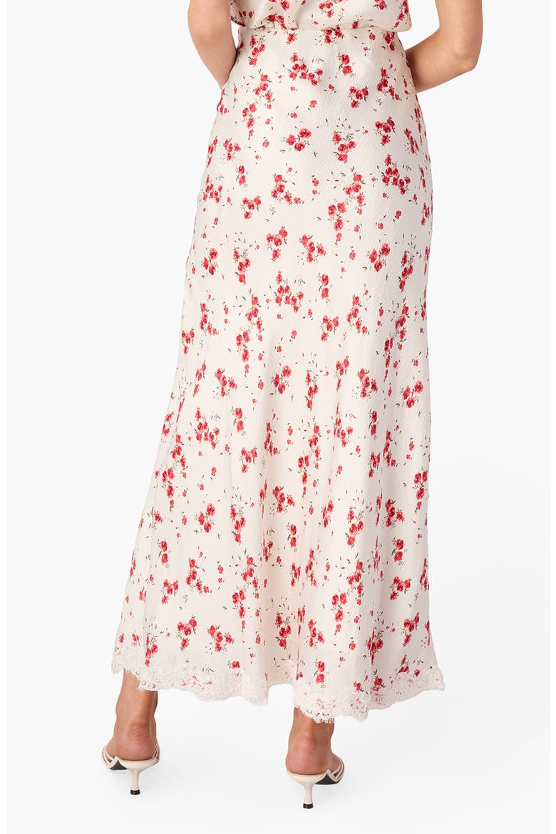 Teagan Floral Hammered Satin Maxi Skirt, Alternate, color, CANDIED ROSE