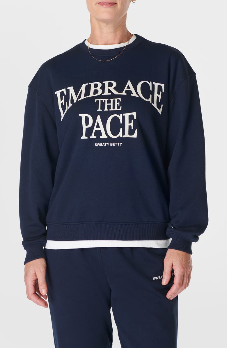 Sweaty Betty Embrace the Pace Graphic Sweatshirt, Main, color, 