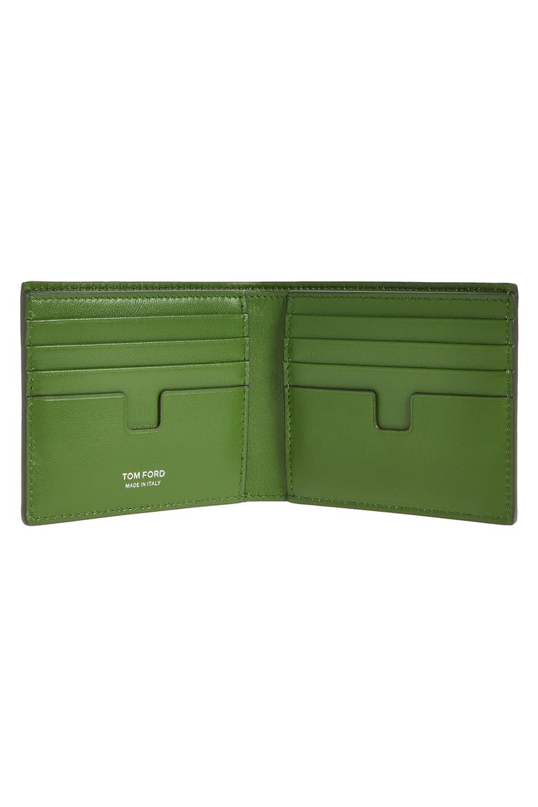 Embossed Leather Bifold Wallet, Alternate, color, CARDAMOM