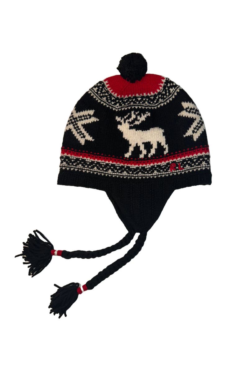 Polo Ralph Lauren Reindeer Trapper, Main, color, Black/Red/Cream