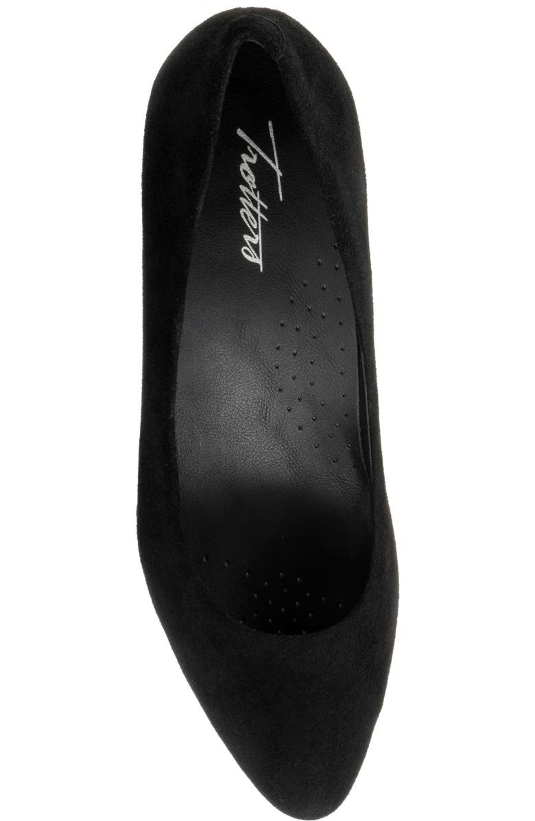 Trotters Kate Pointed Toe Kitten Heel Pump, Alternate, color, Black Suede