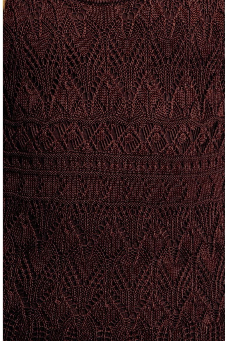 Vanessa Pointelle Body-Con Dress, Alternate, color, COCOA