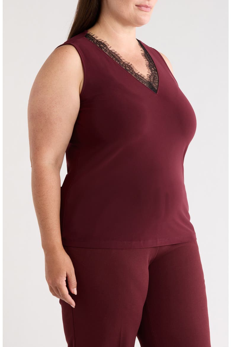 Lace Trim V-Neck Tank, Alternate, color, BAROLO