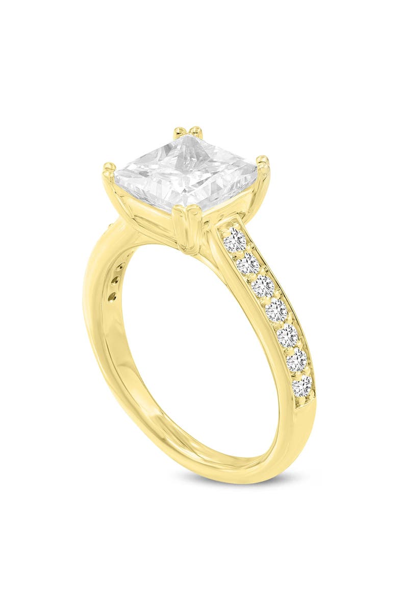 LuvMyJewelry Kalina 14K Yellow Gold Princess Cut Lab Grown Diamond Engagement Ring - 3 Ct, Main, color, 14K Yellow Gold