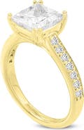 LuvMyJewelry Kalina 14K Yellow Gold Princess Cut Lab Grown Diamond Engagement Ring - 3 Ct