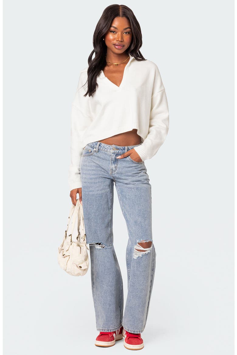 Marcie Oversize Crop Sweater, Alternate, color, CREAM