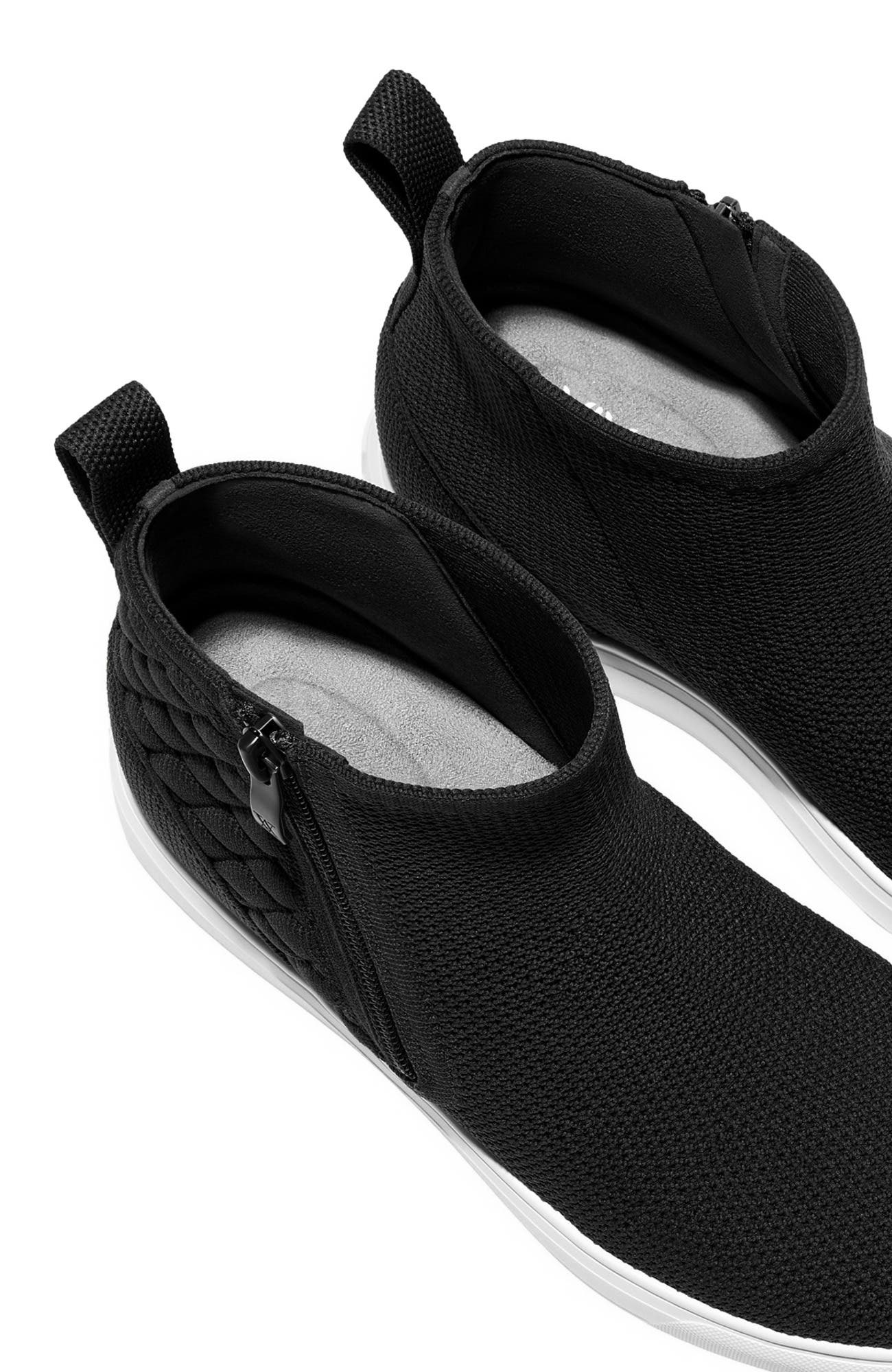 VIVAIA Round-Toe Hidden Wedge Sneakers, Alternate, color, Black