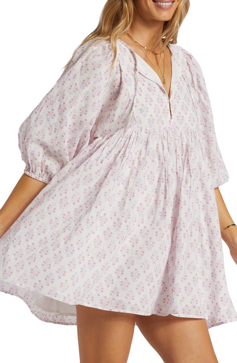 Billabong Ambers Puff Sleeve Minidress, Alternate, color,