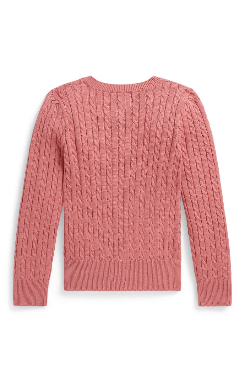 Kids' Cable Cotton Cardigan, Alternate, color, DESERT ROSE