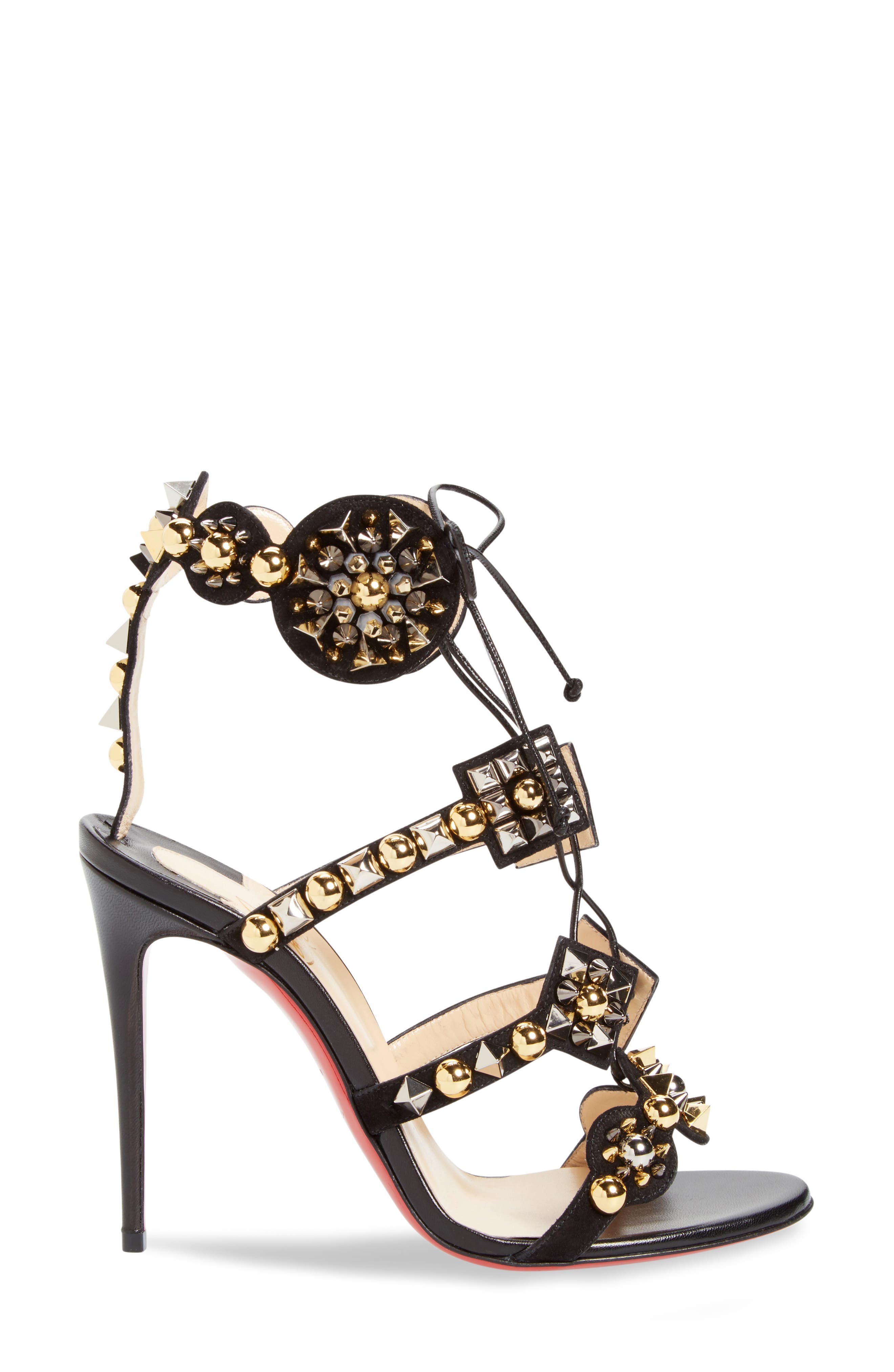 Christian Louboutin Kaleikita Lace-Up Sandal, Alternate, color, 