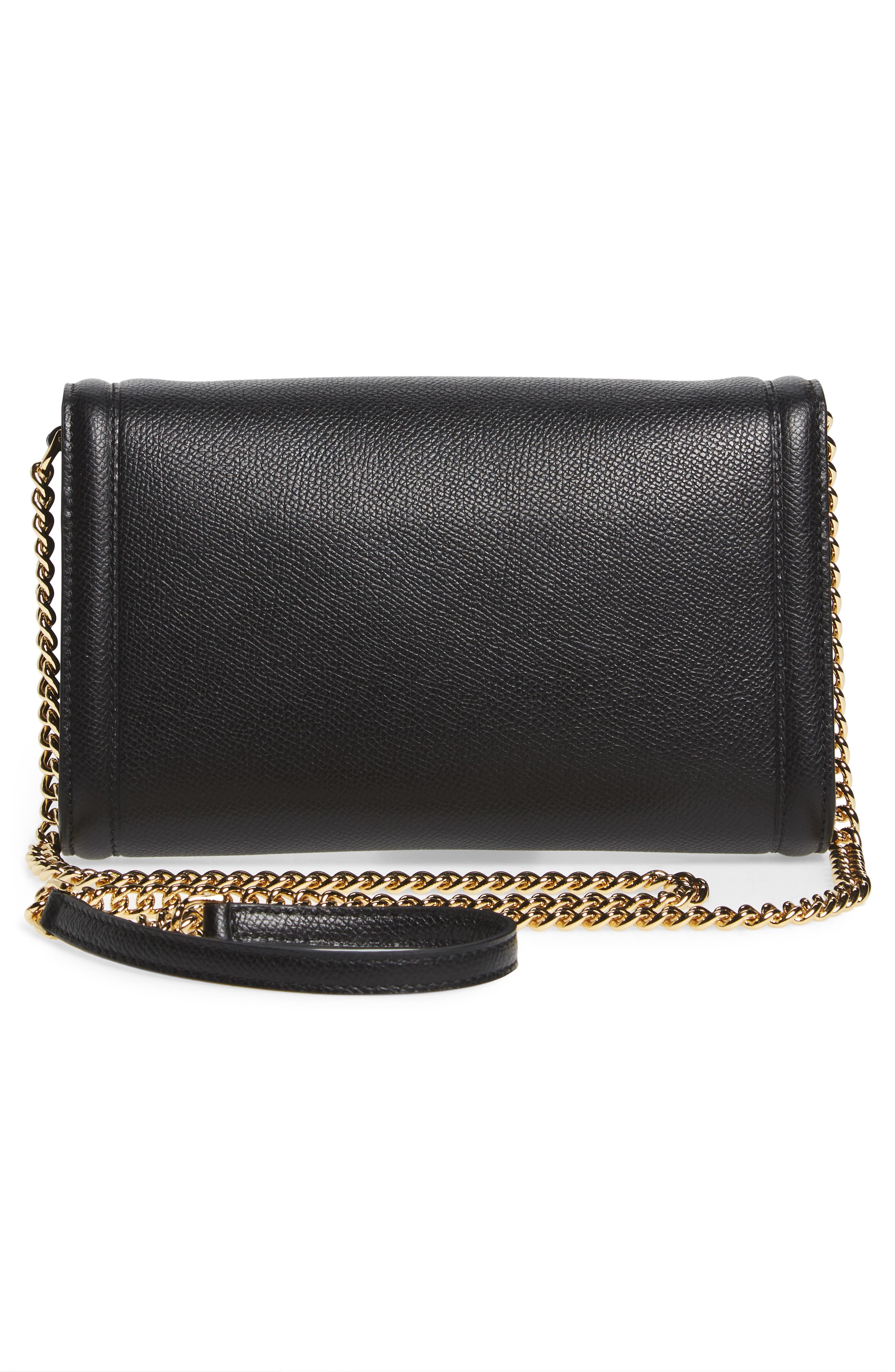 Salvatore Ferragamo Mini Vara Leather Crossbody Bag, Alternate, color, NERO
