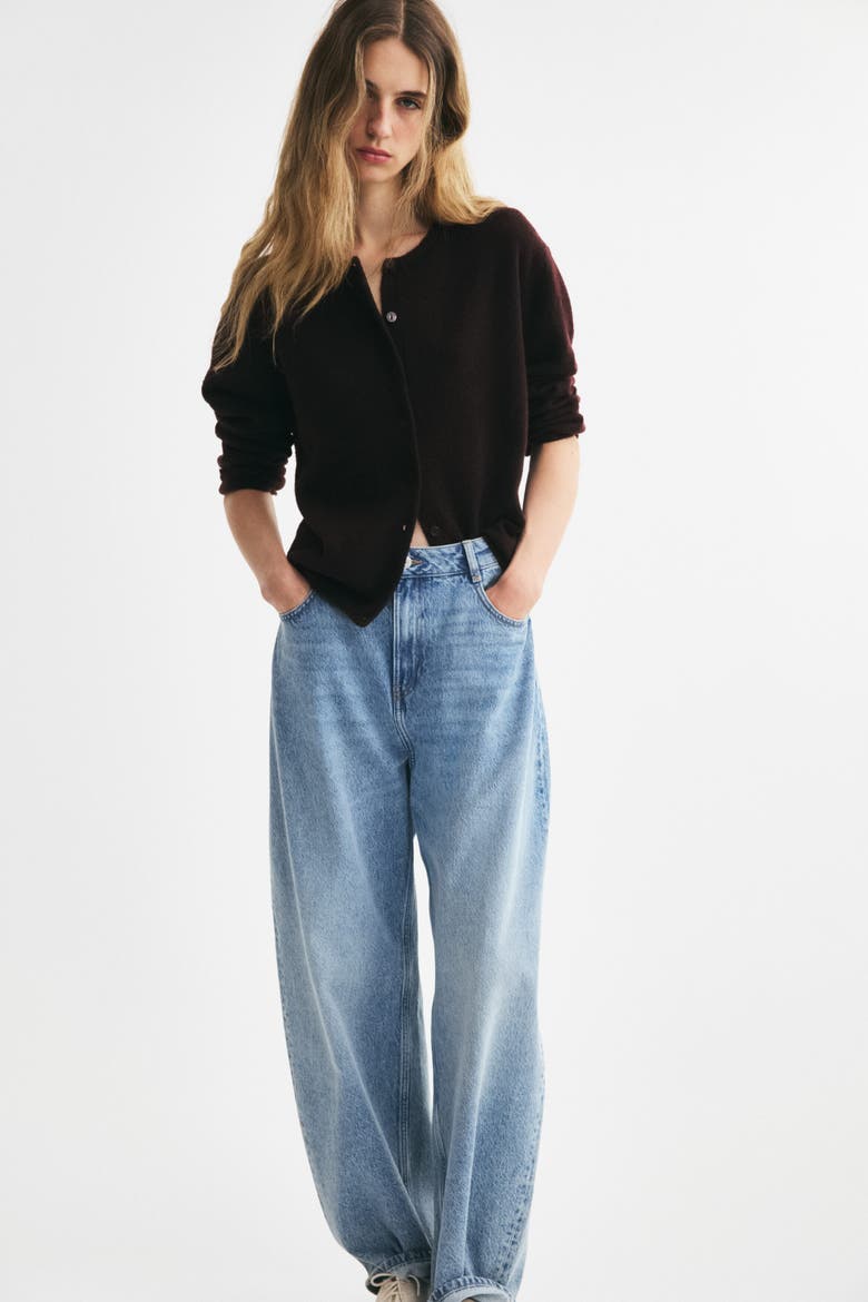 Loose-fit Cardigan, Alternate, color, Dark purple