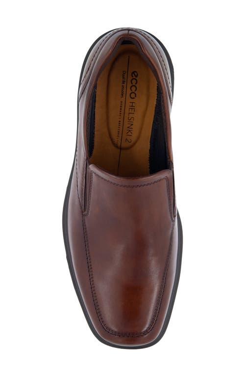 Ecco Helsinki 2.0 Mens Leather Square Toe Loafers In Cognac