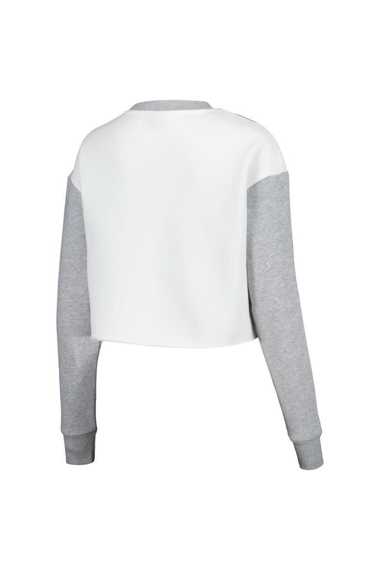 Women's Hype and Vice Crimson Alabama Crimson Tide Colorblock Rookie Crew Pullover Sweatshirt, Alternate, color, Crimson