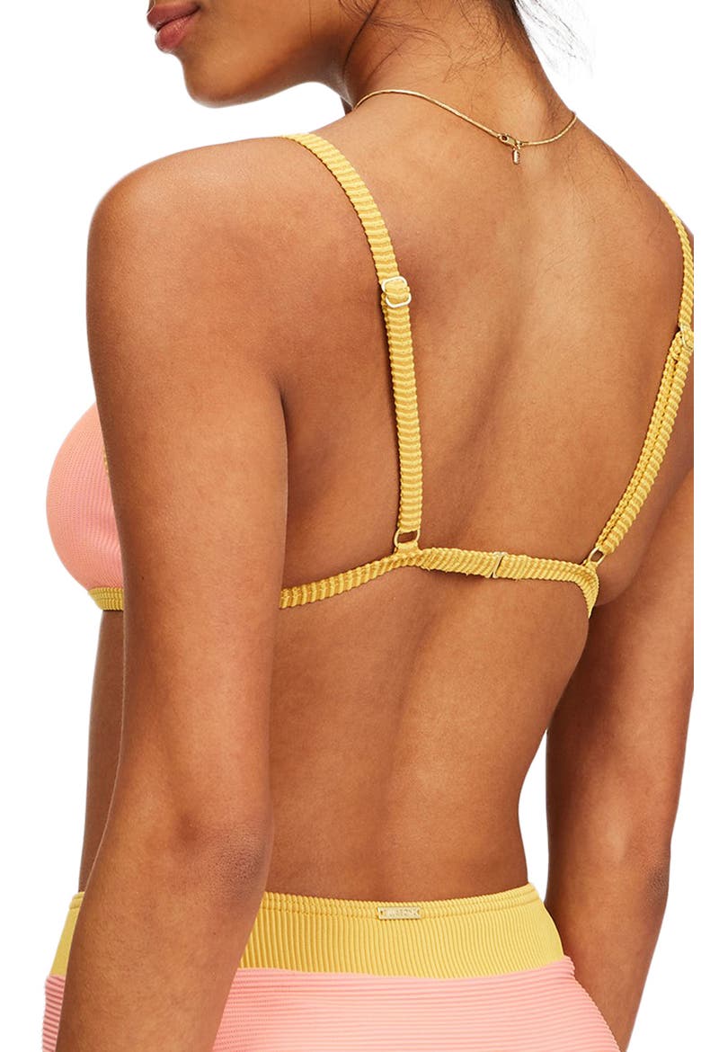 Hi Life Billie Ribbed Bralette Bikini Top, Alternate, color, SUNBURST
