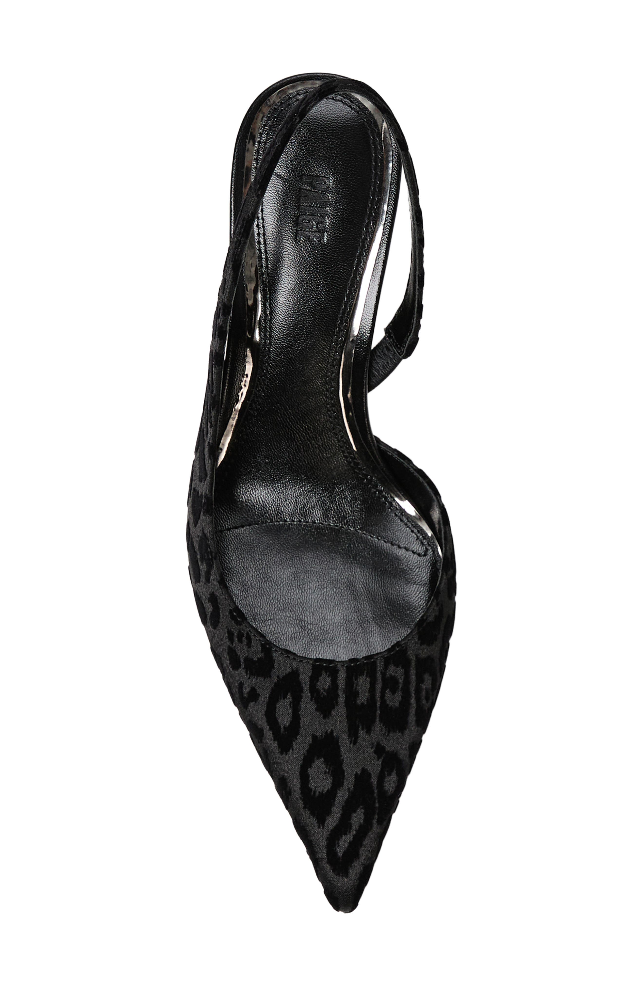 PAIGE Aven Pointed Toe Slingback Pump, Alternate, color, Black Leopard