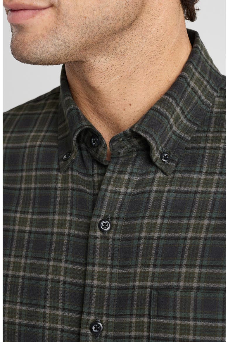Everyday Lightweight Flannel Shirt, Alternate, color, PHANTOM GREY NAVY PLAID