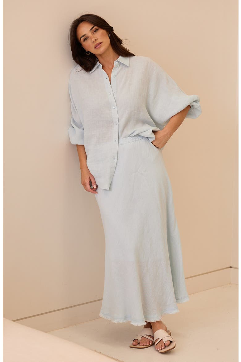 Monty Woven Linen Shirt, Alternate, color, SKY