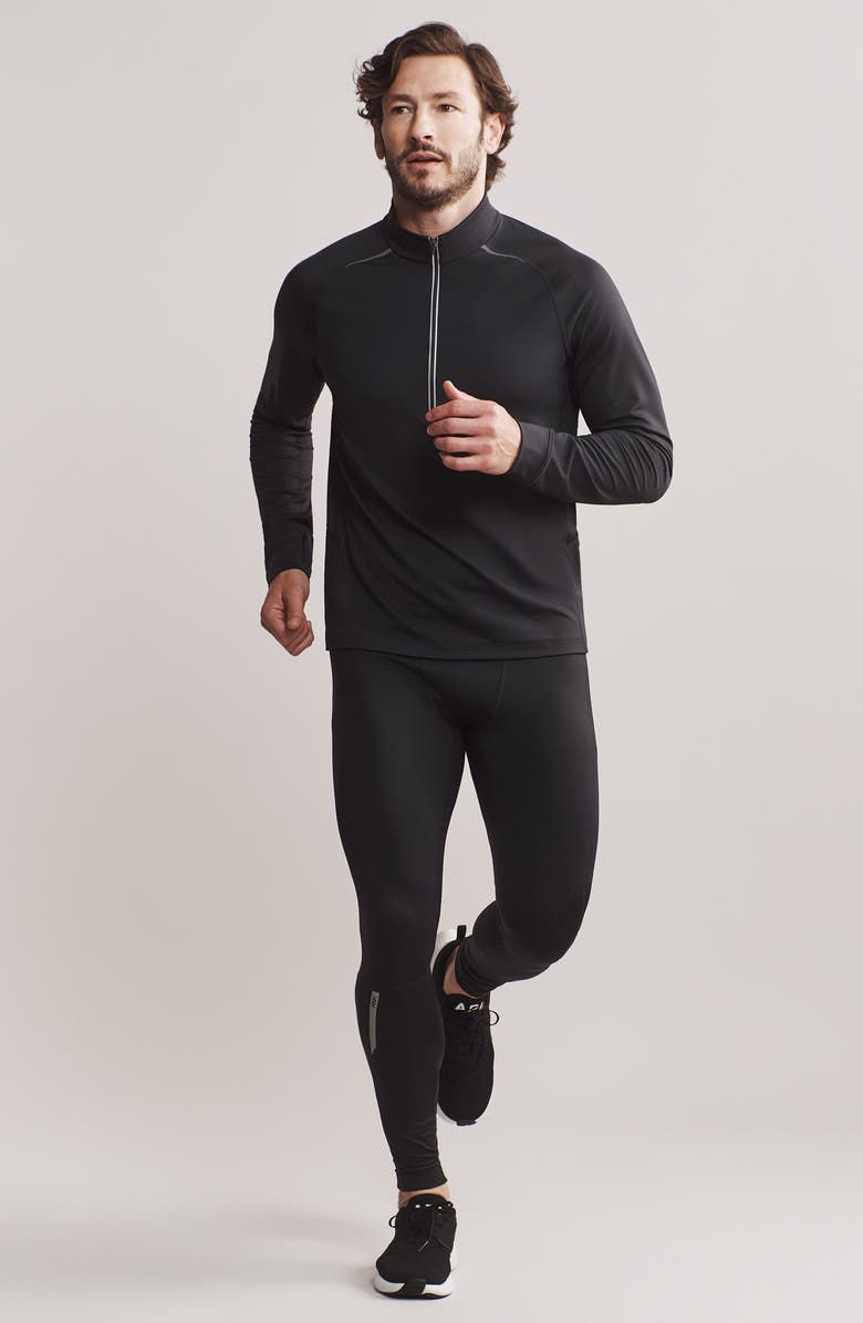 Rhone Thermal Run Fleece Tights, Alternate, color, Black