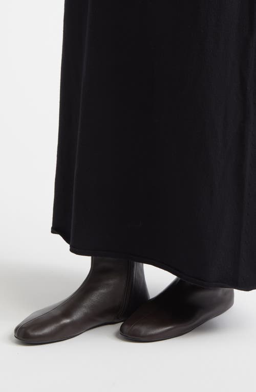 The Row Leather Ankle Boots Lined With Soft Shearling In Burgundy