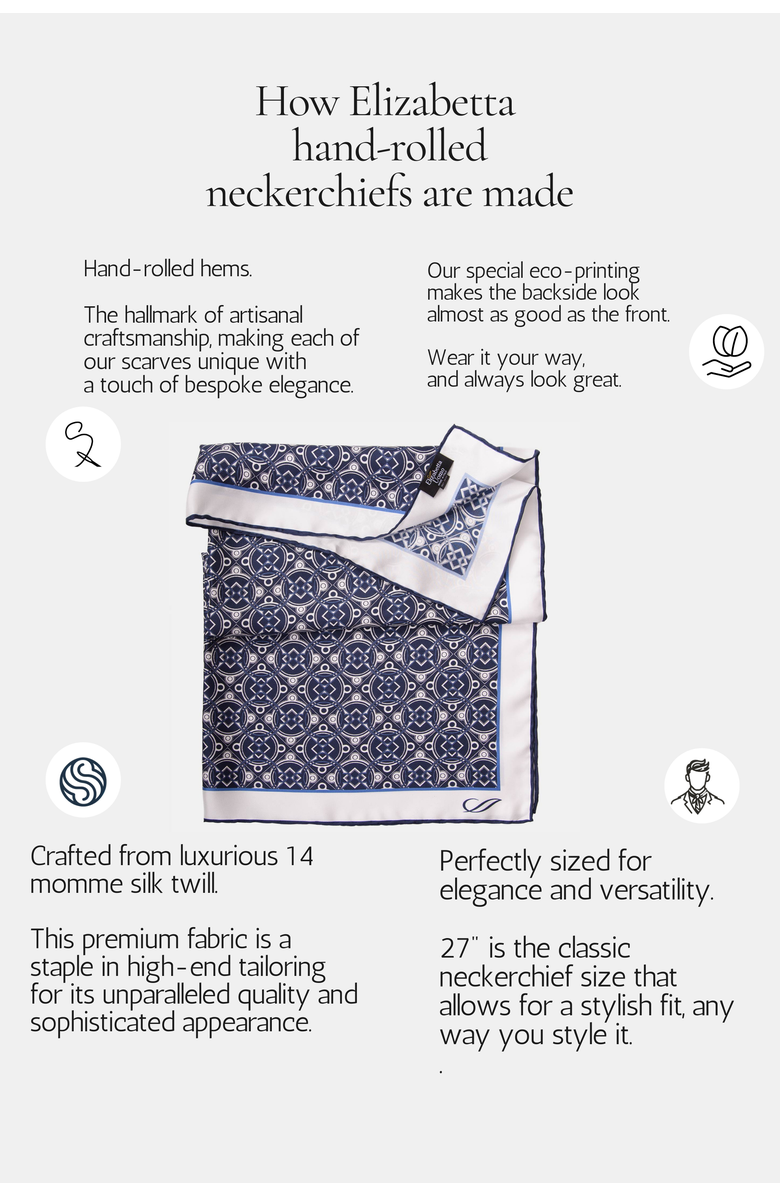 Elizabetta Filippo - Hand Rolled Silk Neckerchief for Men, Alternate, color,