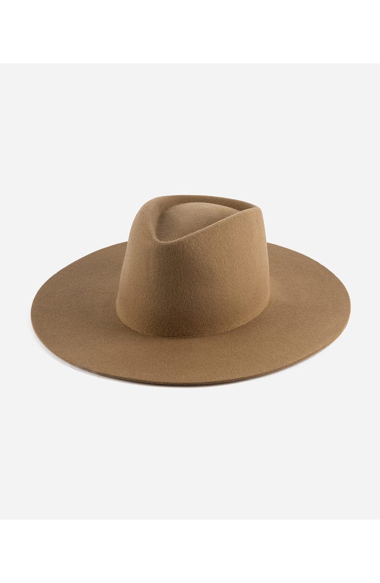 Gigi Pip Dakota Wide Brim Felt Hat, Main, color, Brown