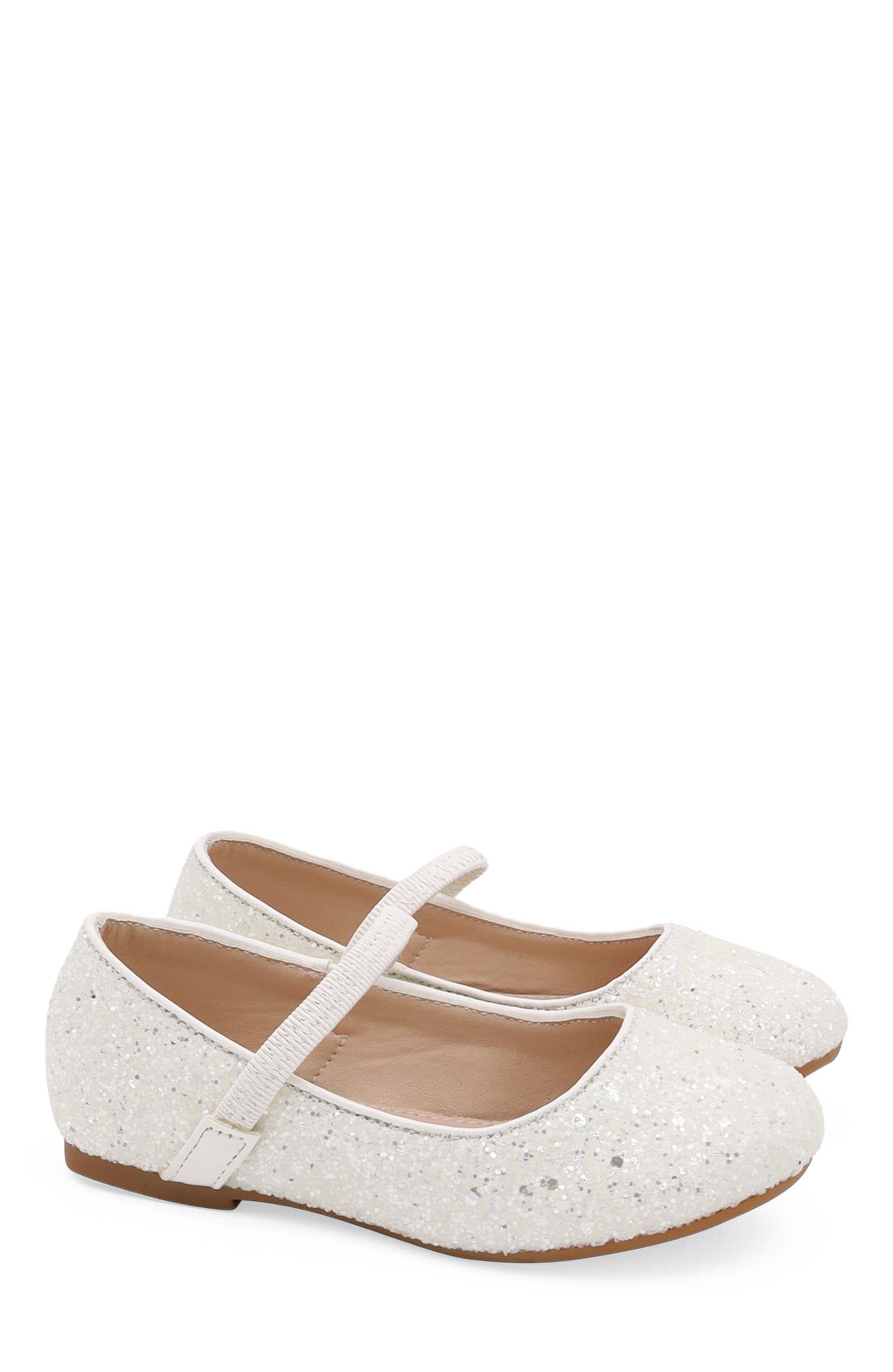 Kailee P Ridley-RG Rock Glitter Mary Jane Ballet Flats, Main, color, White