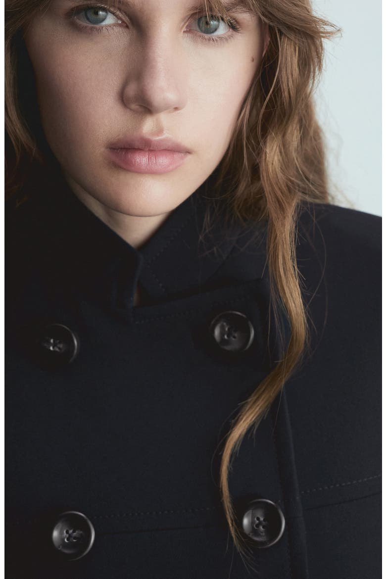 Double Breasted Crop Jacket, Alternate, color, DARK NAVY